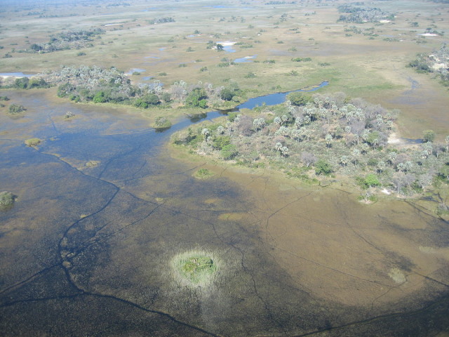 Delta del Okavango, vista aérea